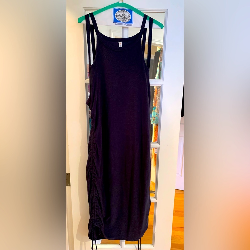 Anthropologie - Daily Fractrice black summer roushed dress - XL